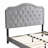 Curved Tufted Platform Bed, Queen Size Bedroom Upholstered Bed, Cool Gray Velvet with LED Ambient Lighting and Wood Slat Support-609003903