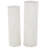 Metal Ribbed White Pedestal Table With Brown Accents Set