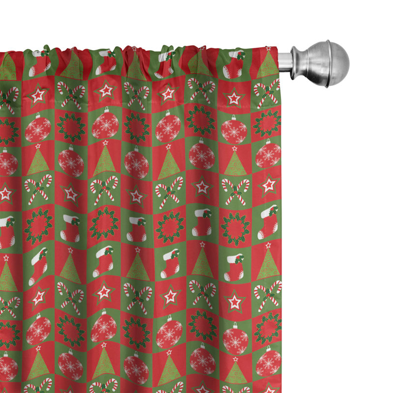 Fireplace Socks Semi-Sheer Rod Pocket Curtain Panels, 28" x 84"