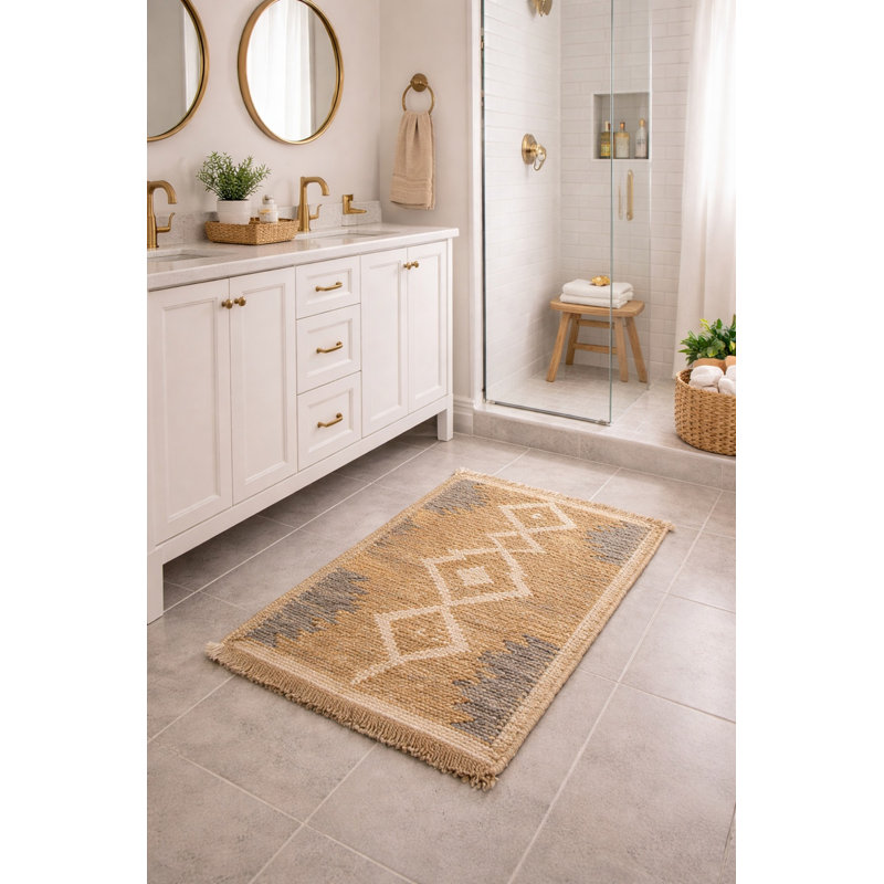 Tapis géométrique rectangulaire en jute / sisal 2 pi x 3 pi Aviston