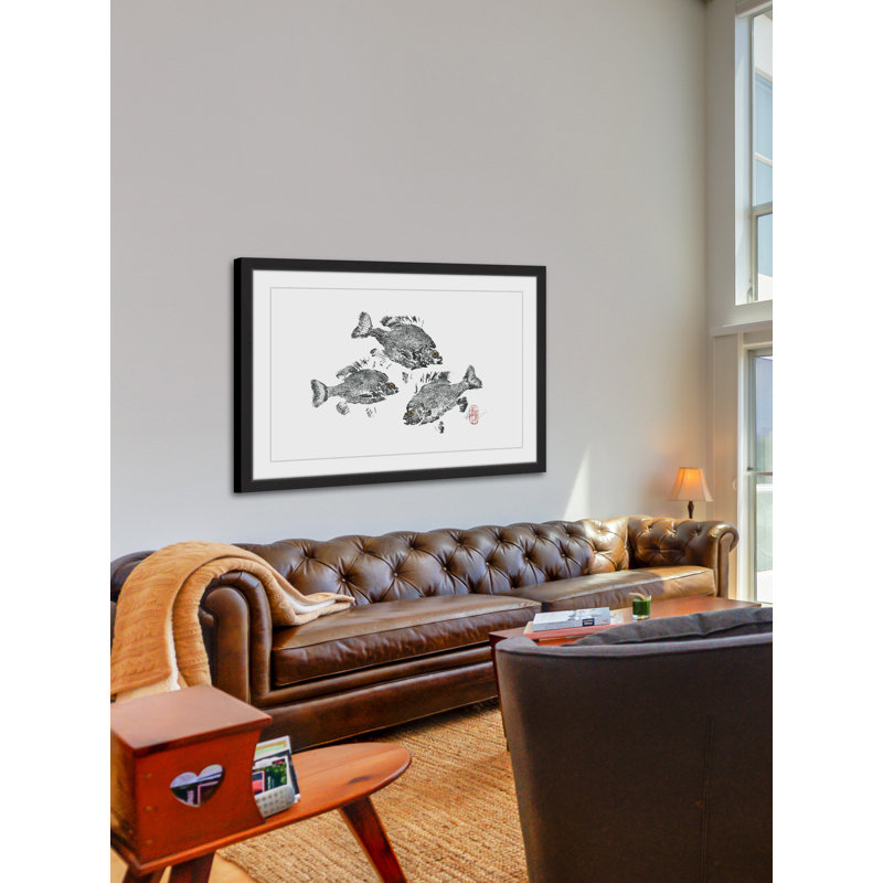 « tourbilloning-fish », reproduction d’art encadrée, H 24 po x l 36 po x P 1,5 po