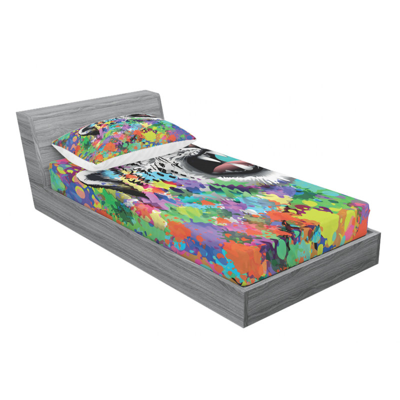 Drap-housse en microfibre Roaring, Ensemble de draps pour lit simple TG avec 1 taie d