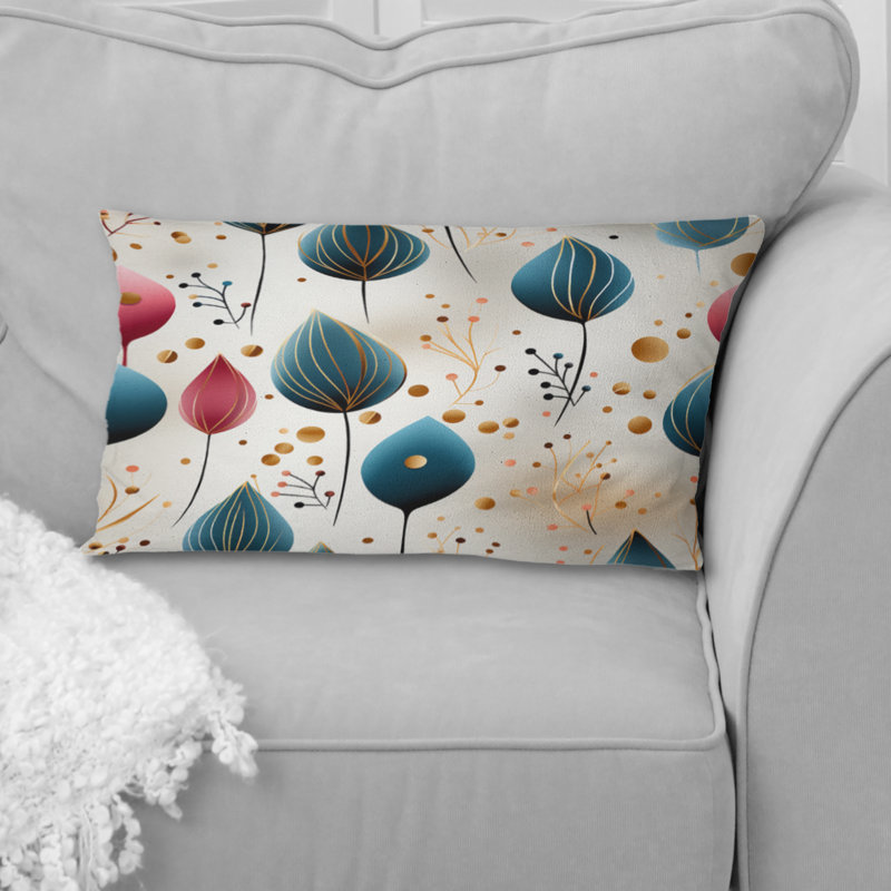 Botanical Pastel Color Floral Pattern II - Botanical Printed Throw Pillow