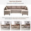 Canapé modulaire multifonctionnel brun avec rangement, tissu chenille, salon moderne essentiel