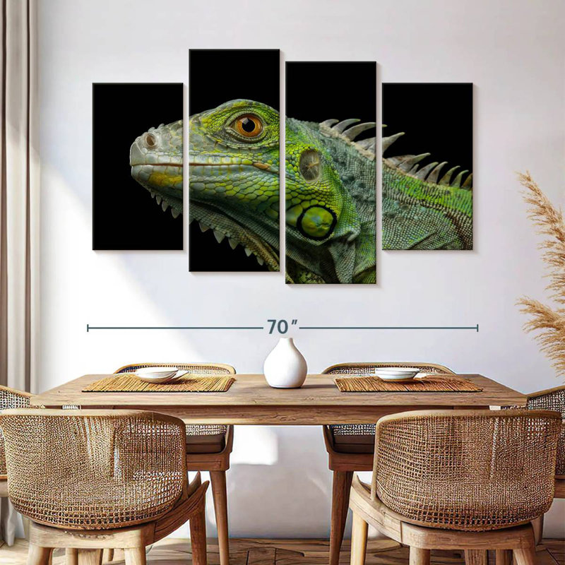 Brampt Green Iguana Head, 42" H x 68" W