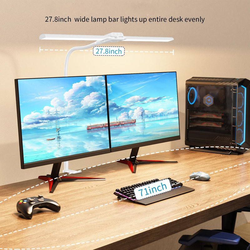 Double Headed LED Desk Lamp With Clip