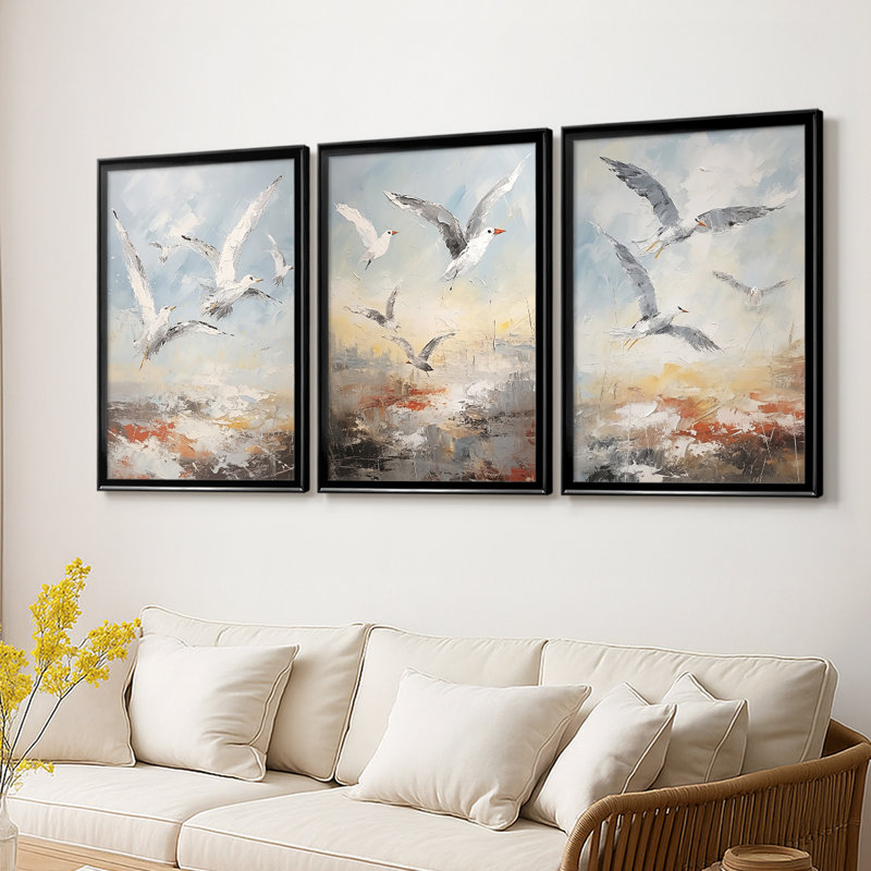 NAUTICAL Series CDLI - 3 pièces sur toile tendue avec châssis encadré, Noir, H 21 po x l 30 po