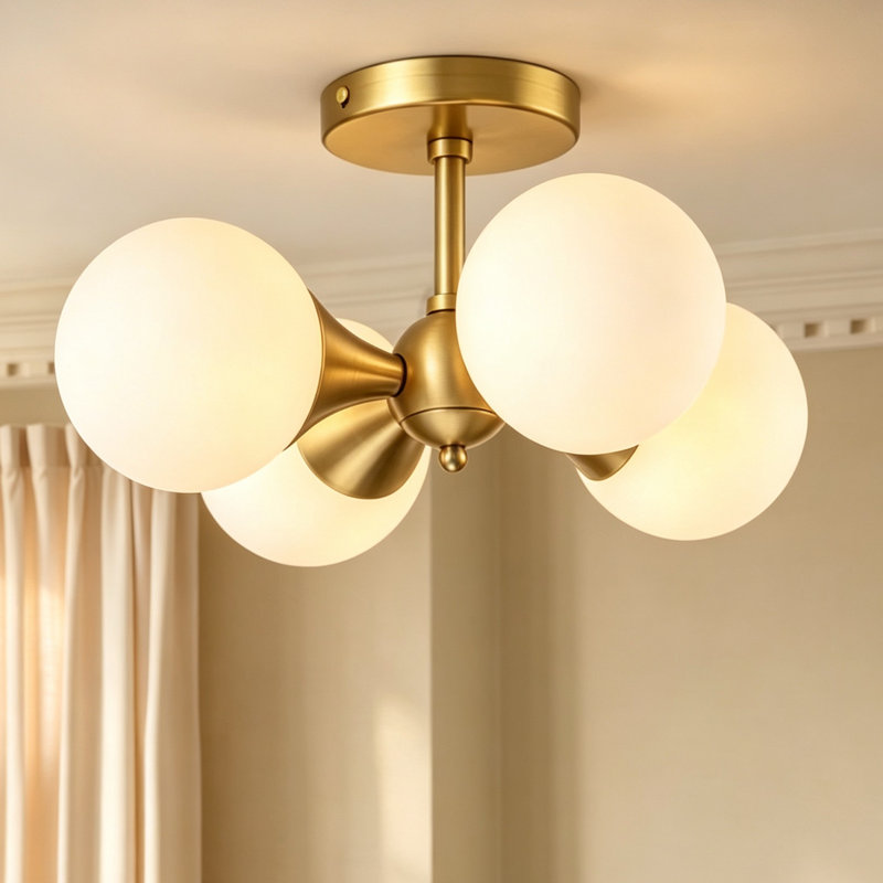 Stauton Bonyu Modern Glass Bubble Flush Mount