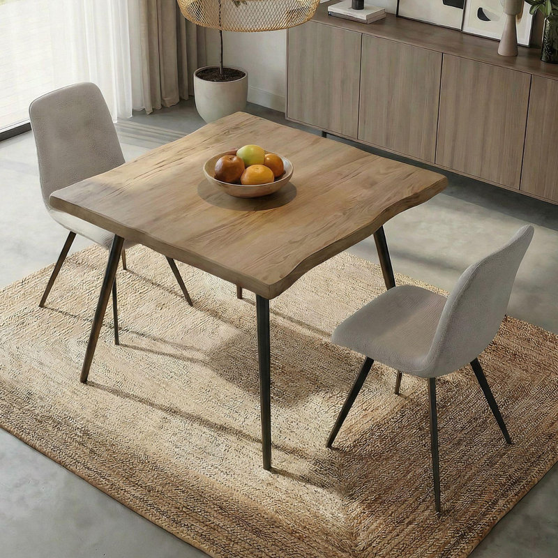 80cm Oak-Effect Square Dining Table and Chairs Set, White