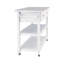 Chariot de cuisine en acier inoxydable avec plateau en blanc - 2 tiroirs pour un chariot de rangement optimal, deux zones de cuisson organisées