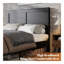 Cadre de lit double, cadre de lit plateforme en bois, silencieux, aucun sommier nécessaire et outil d'assemblage facile, grand rangement sous le lit, noir foncé