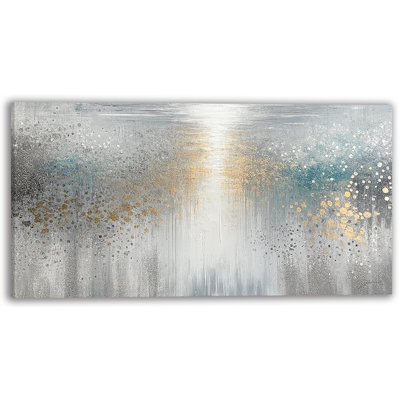 Golden Mist Abstract Wrapped Canvas Wall Art