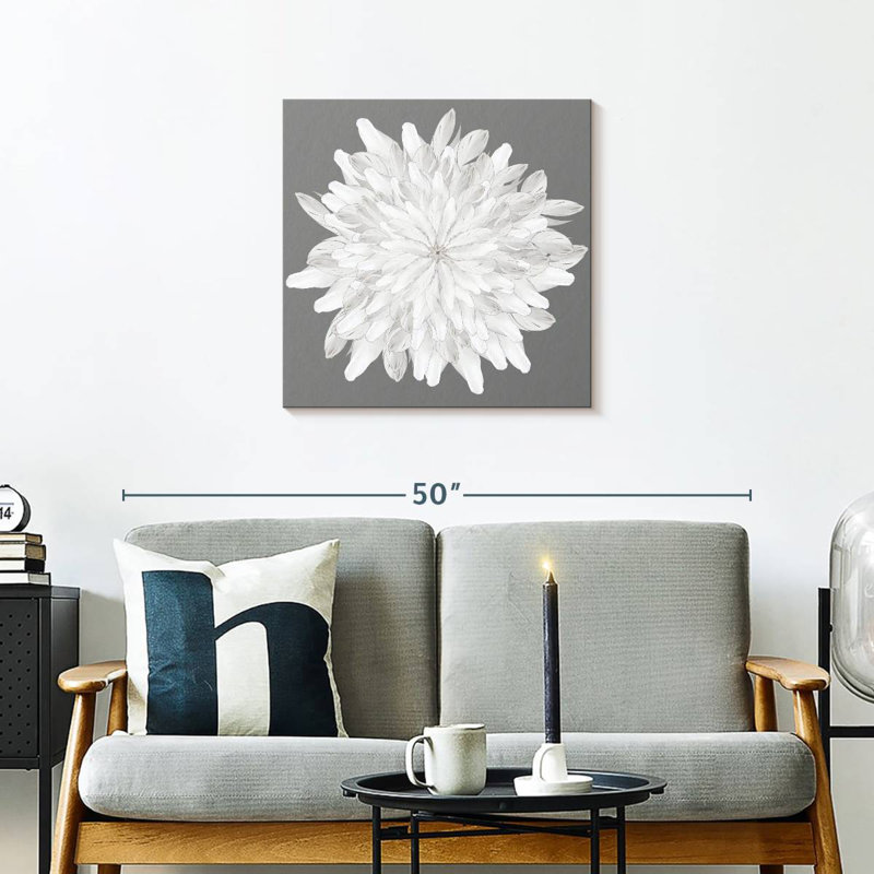 White Feathers Florette, 24" H x 24" W