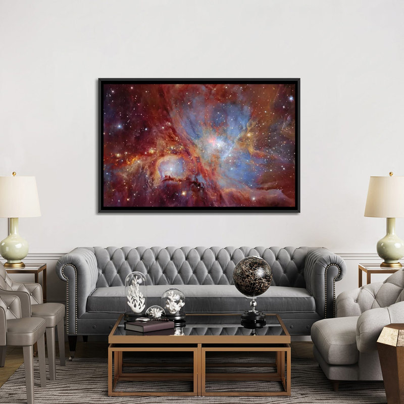 « orion nebula », impression sur toile, H 18 po x l 26 po x P 1,5 po, Toile avec cadre noir, Pas de tapis