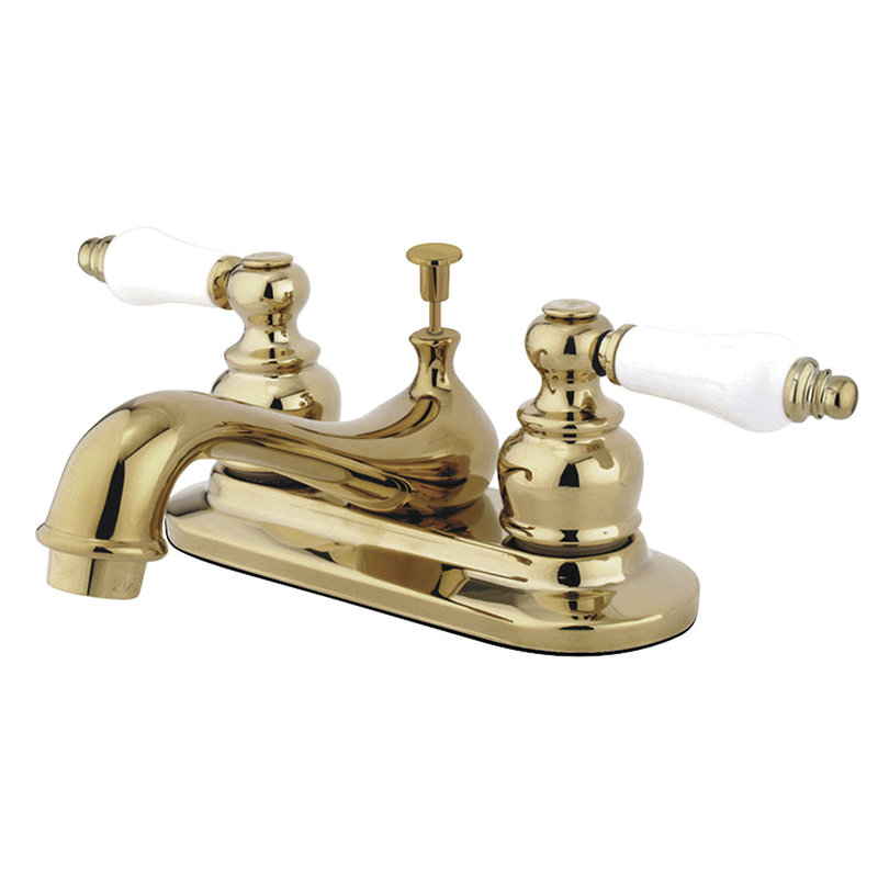 Elizabeth Centerset Bathroom Faucet with Drain Assembly, Polished Brass