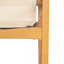 Chaise de salle à manger, ensemble de 2, structure en teck et textile beige