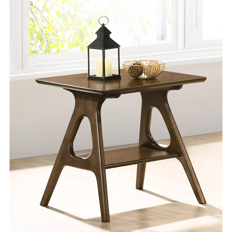 Mid-century Modern Walnut Coffee - , Rectangular Tables With Storage Function Table Group , 3 Piece