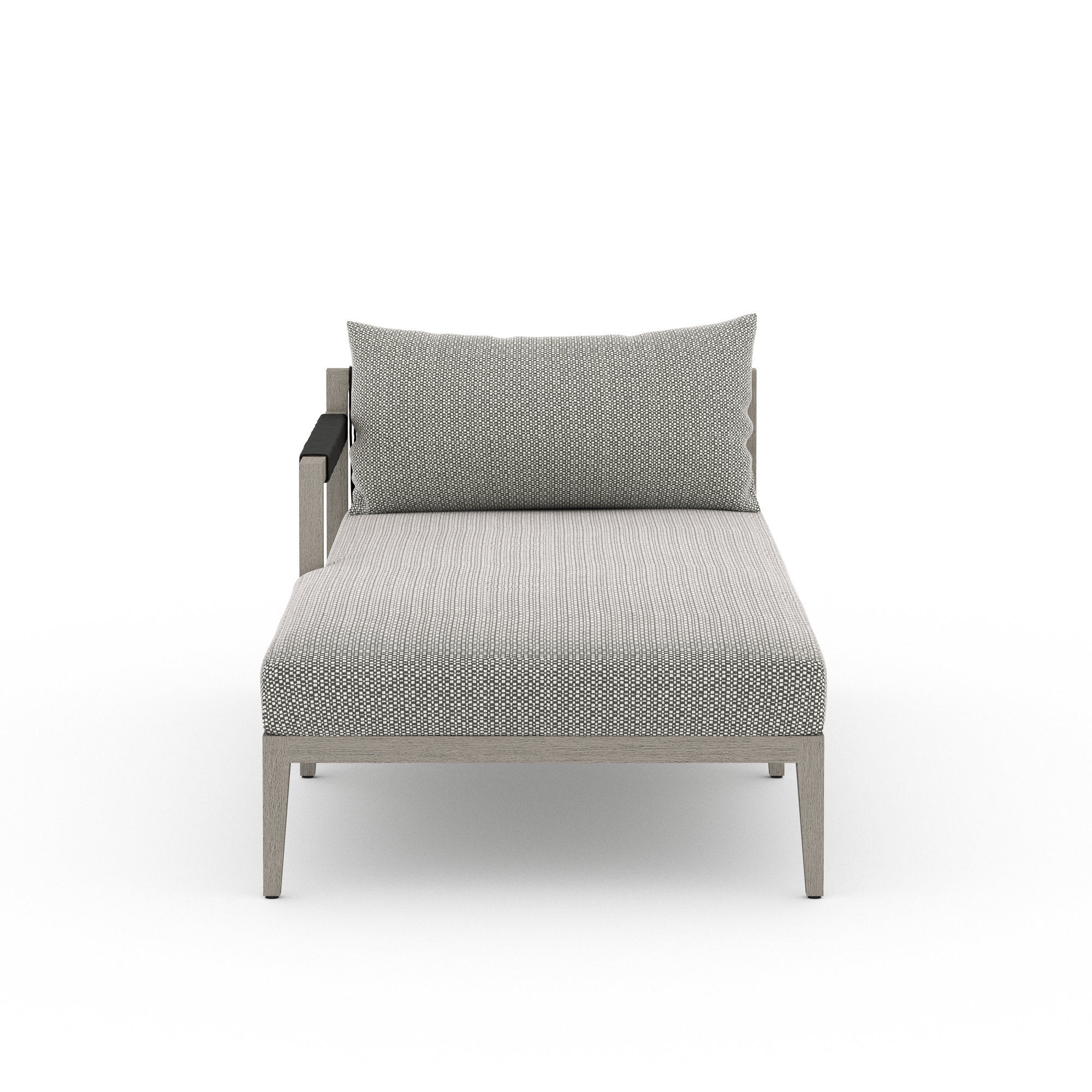 Kristine 33'' Outdoor Teak Chaise Lounge, Washed Brown/Gray, Ash