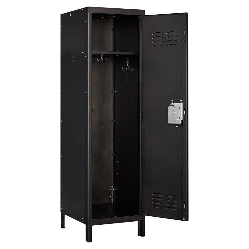 Armoire de rangement en acier de 15 pouces de largeur avec 1 porte et crochets de suspension