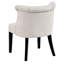 Chaise beige rembourrée en mousse avec finition et siège à dossier courbé avec pieds en tissu texturé-444064065