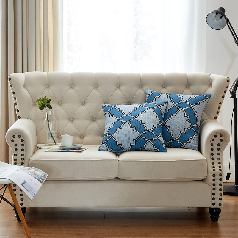 Housse de coussin Dobson, Bleu, 20 po X 20 po