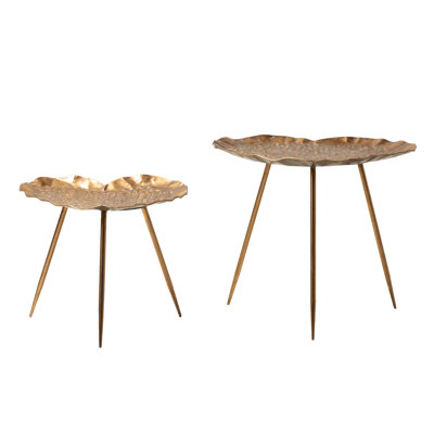 Metal 2 Piece Side Table Set