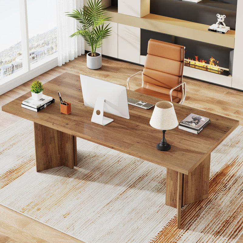 Ragusa 63-Inch Rectangle Computer Desk, Walnut
