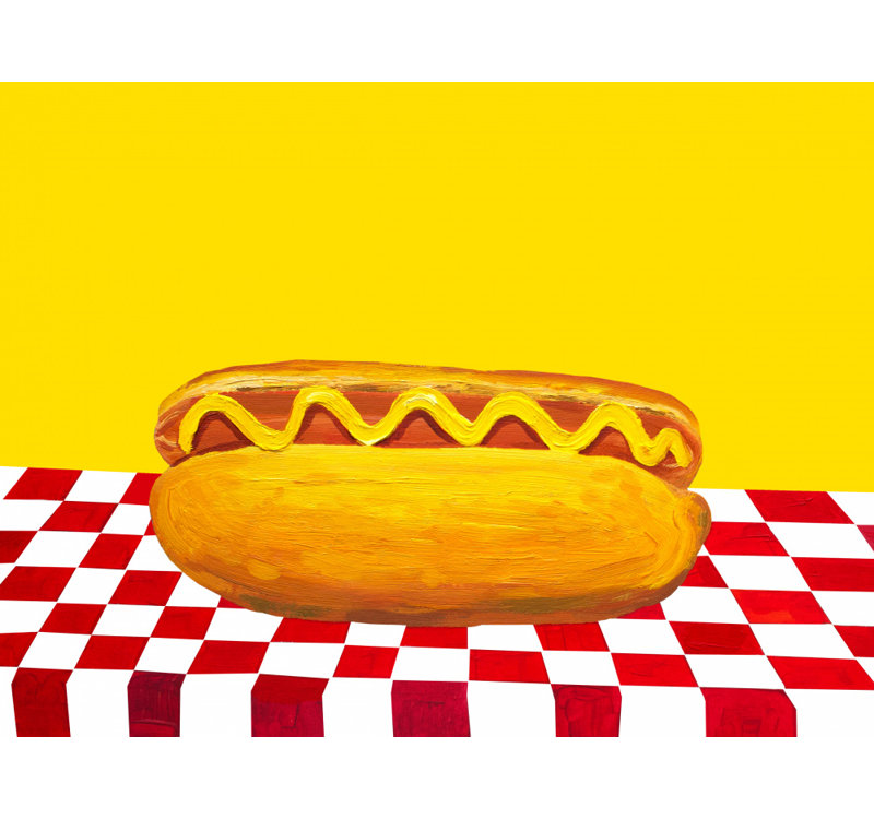 Hot Dog With Mustard Check Yellow
