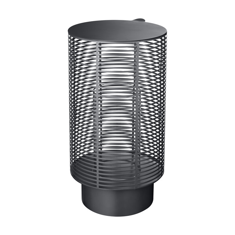OLEA Lantern Candle Holder - Indoor / Outdoor, 18.9" x 10.2" W x 10.2" D, Gunmetal Metallic