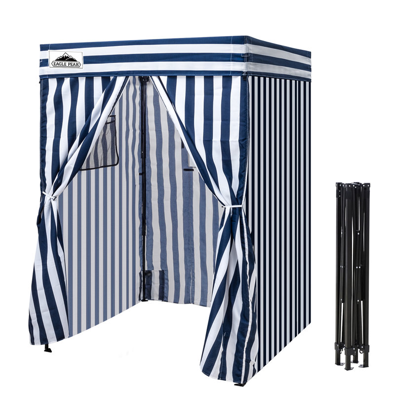 Auvent escamotable Flex Compact 5x5, Bleu / blanc