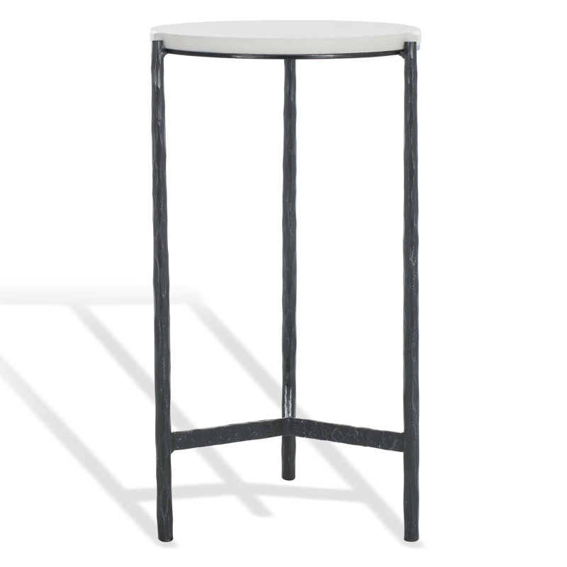 Marylou Marble Top Drink Table, White