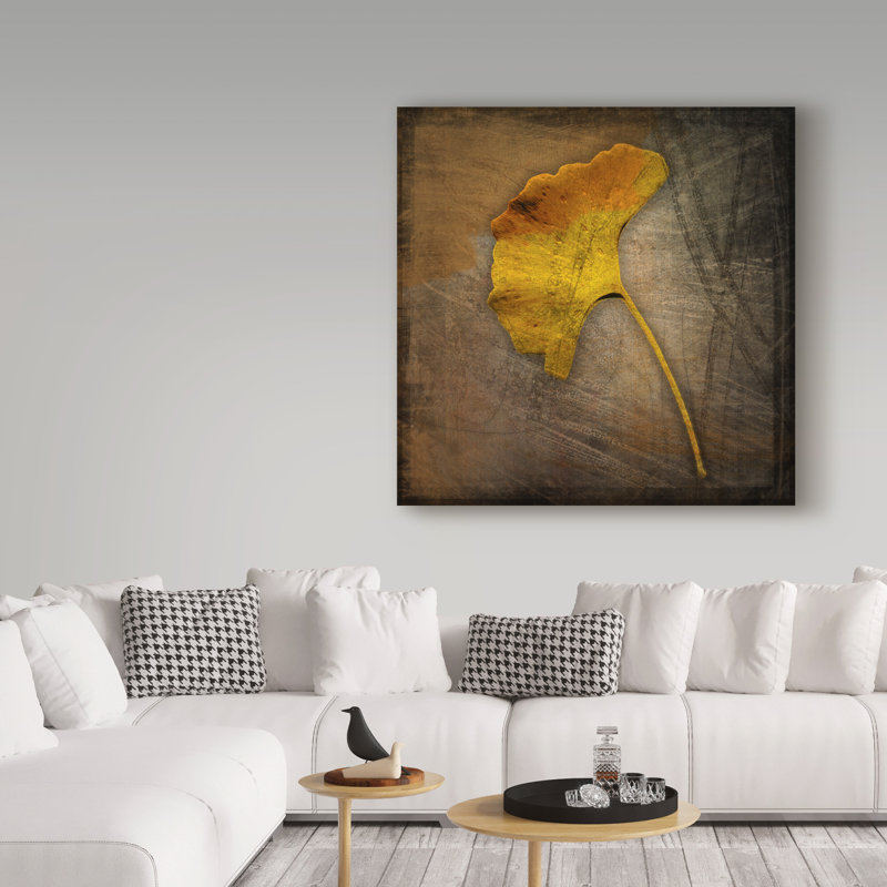 «Gingko Brown» par Kaior, impression sur toile tendue, H 14 po x l 14 po x P 2 po