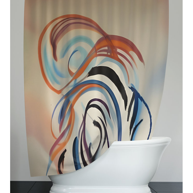 Alonnie Abstract Shower Curtain, 72" H x 70" W