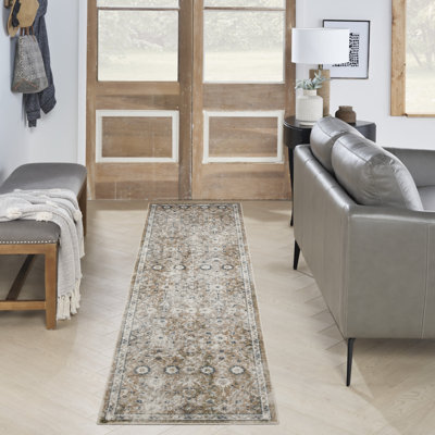 Nourison Astra Machine Washable Gold Gray Vintage Indoor Rug