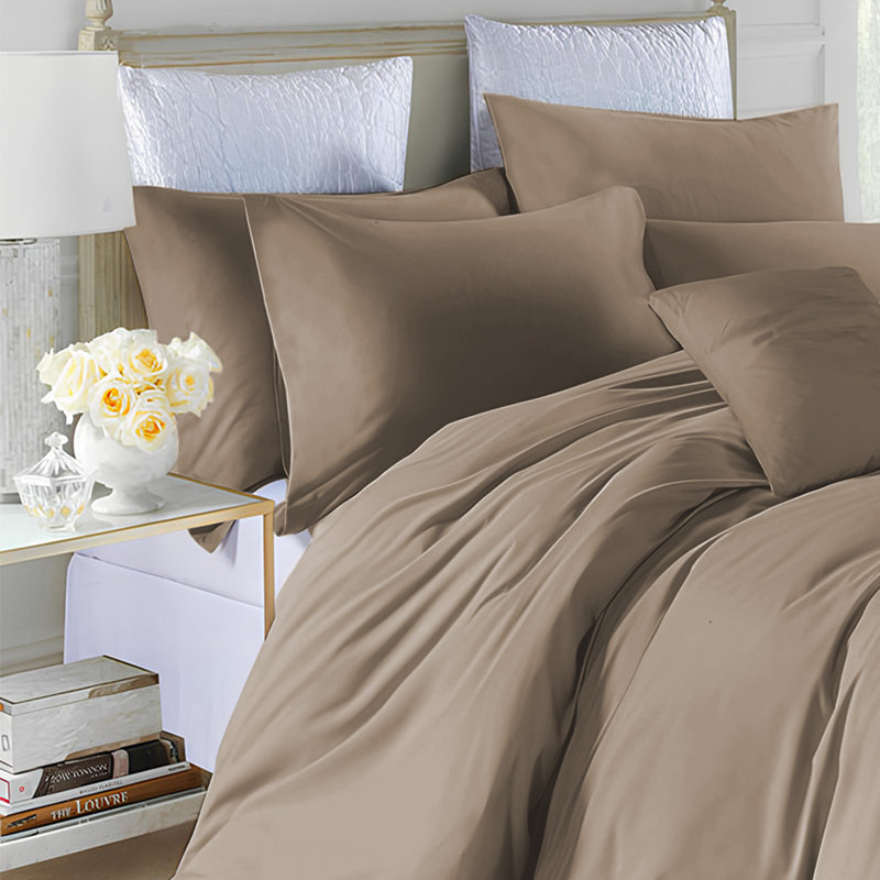 Marnisha Microfiber Duvet Cover Set with Pillowcases Included, Beige, Kingsize Duvet Cover Set +2 Pieces Included