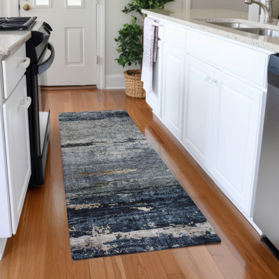 Machine Washable Indoor/Outdoor Cicel ACN1195 Navy Rug