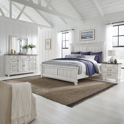 Chalita King Panel Bed, Dresser And Mirror, Two Nightstand Bedroom Set