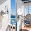 Ensemble de 2 appliques murales câblées, luminaire mural chromé moderne pour salon d'intérieur, couloir, chambre à coucher avec douille E26 et abat-jour en verre à intensité variable