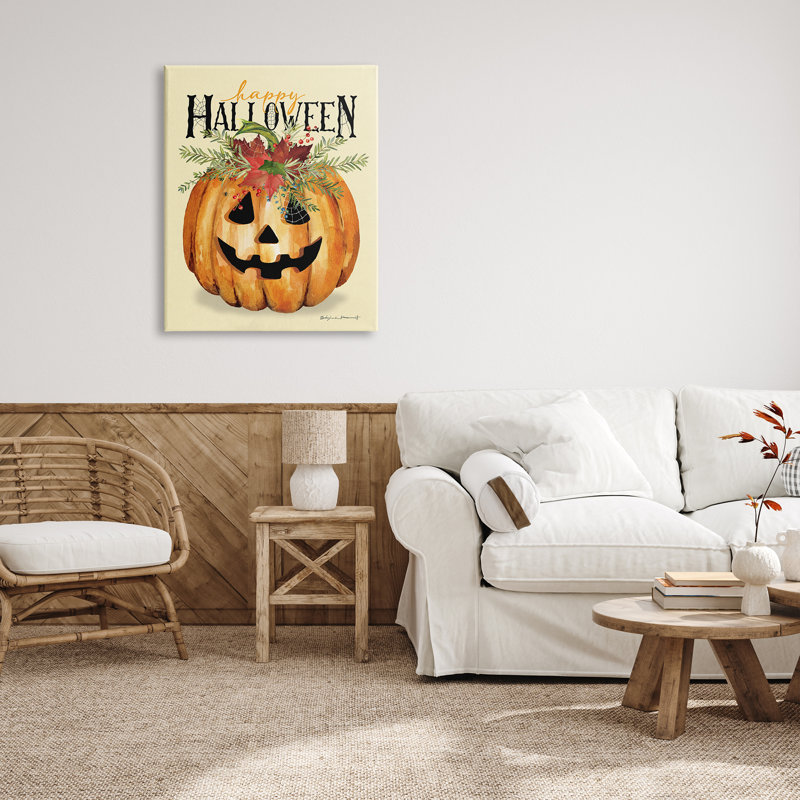 Joyeux Halloween, impression sur toile Jack-o-Lantern, H 40 po x l 30 po x P 1,5 po