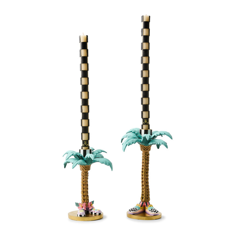 Patience Brewster Palm Tree Candle Holders, Set Of 2