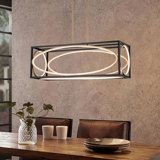 Lustre moderne à DEL rectangulaire à intensité variable