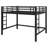 Metal Loft Bed With Convenient Ladder & Sturdy Guardrails-1237584667