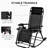 Foldable Rocking Chairs, Zero Gravity Reclining Lounge Rocker With Pillow, Cup & Phone Holder, Black, Steel Frame, Creates A Comfortable Outdoor Nook Versatile For Activities