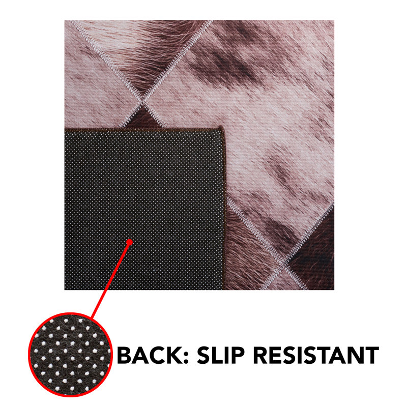 Tapis brun clair / brun en polyester tissé à la machine Cahoe, Tapis de couloir 2 pi 6 po x 8 pi