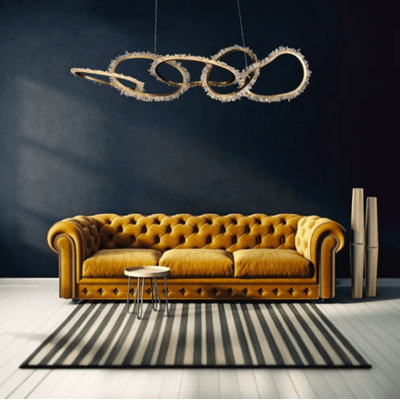Natural Quartz 5 Rings Chandelier Lighting