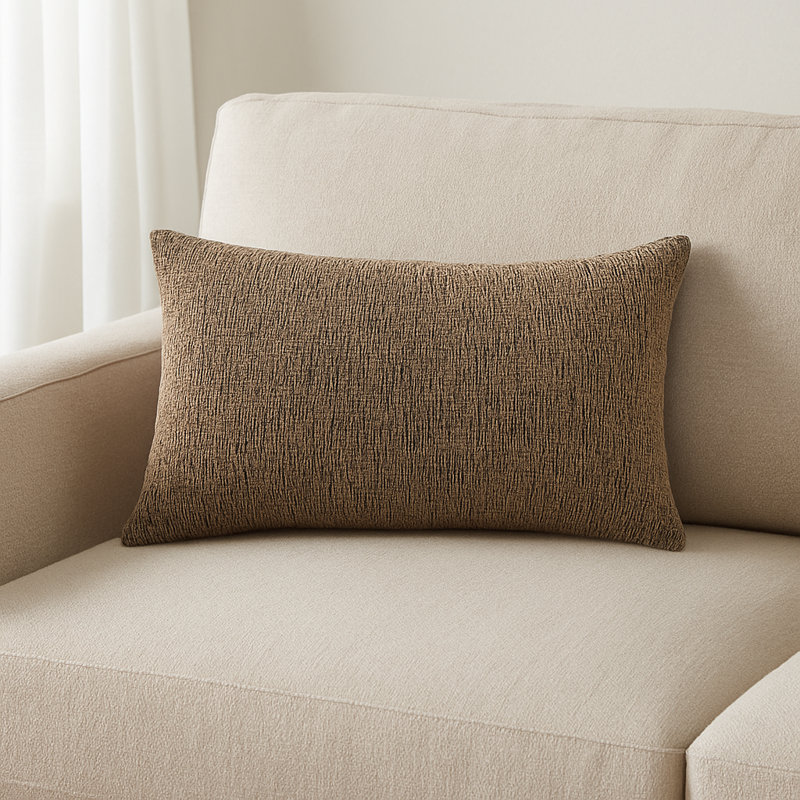 Coussin Modern, Rectangle H 12 po x l 20 po, Brun