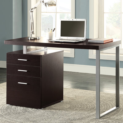 3 bureaux avec finition cappuccino 74,37 lb avec rangement pour dossiers polyvalent