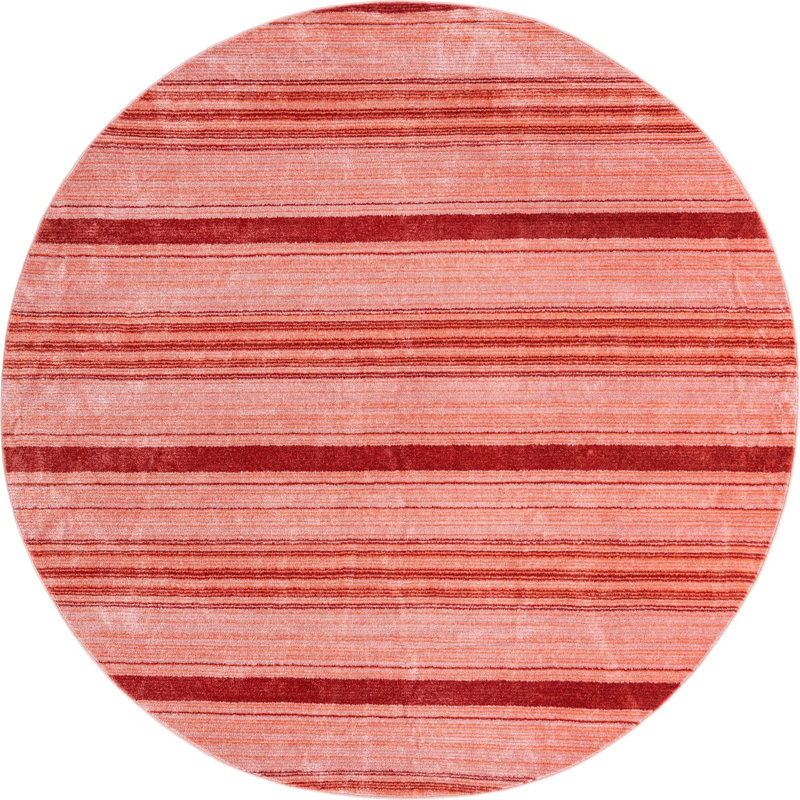 Osteen Striped Indoor Rug, Round 7'3" x 7'3"