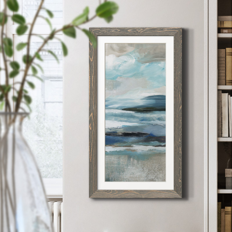 «Distant Drama II», peinture sur toile encadrée, Gris