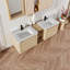 Meuble-lavabo mural 68 po avec lavabo en céramique et tablettes de rangement KD-250169367